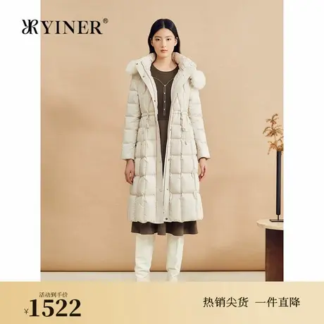 【泡芙蓬松】YINER音儿专选2024冬季新款高克重狐狸毛领长羽绒服图片
