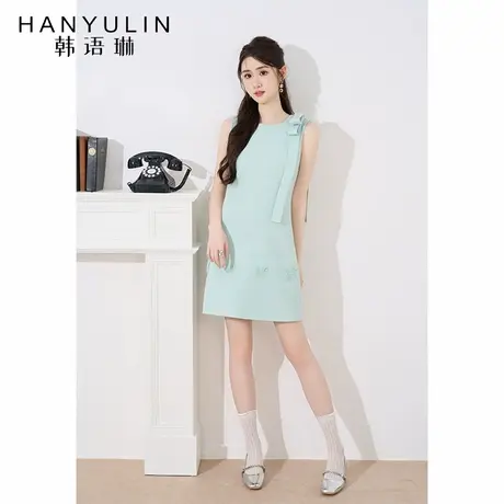 法式气质无袖连衣裙女2025新款夏季设计感小众小香风短款修身裙子图片