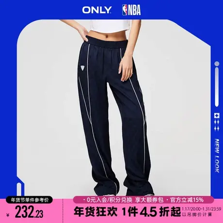 ONLY2023秋季新款NBA联名款满印高腰阔腿裤休闲裤女|123214030图片