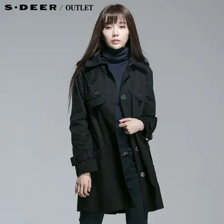 sdeer圣迪奥女装春装设计英伦经典工装风衣外套4381802图片