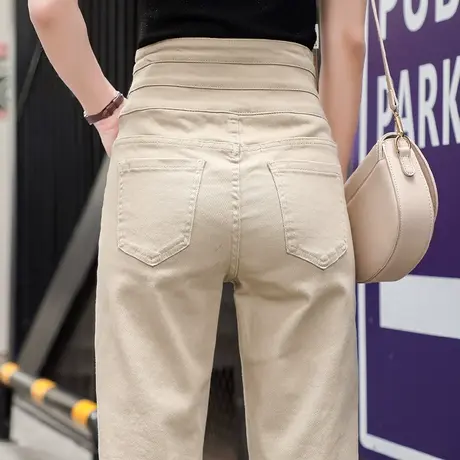 高腰裤子女秋冬季加绒女裤2023新款烟管裤休闲裤哈伦裤欧货老爹裤图片