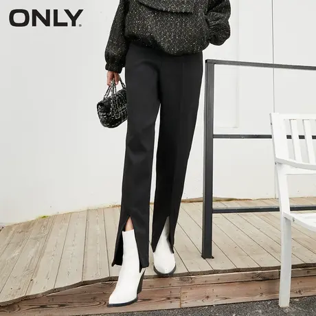 ONLY奥莱秋冬时尚简约通勤风纯色开衩休闲裤女图片