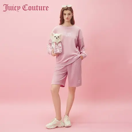Juicy Couture橘滋2024早春穿搭新款刺绣毛巾布女式休闲短裤图片