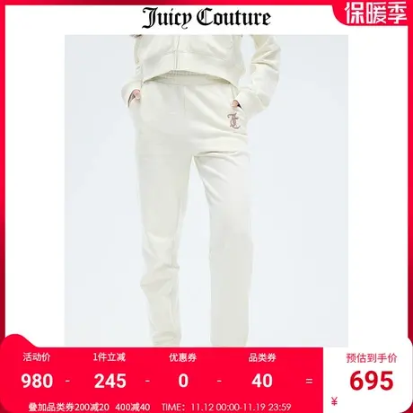 Juicy Couture橘滋休闲裤女秋冬新款美式运动宽松束脚针织长裤图片