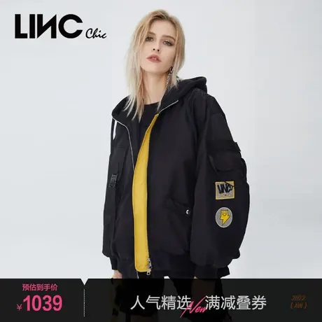LINC金羽杰羽绒服女2023年冬季新款反季断码女款短款羽绒夹克外套图片