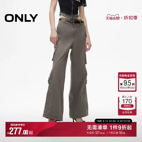 ONLY2025夏季新款潮酷结构线多口袋宽松高腰直筒裤休闲裤女图片