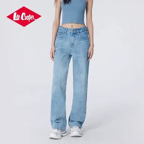 Lee Cooper/李库珀 微喇牛仔裤女款25春季宽松直筒浅色休闲裤子女图片
