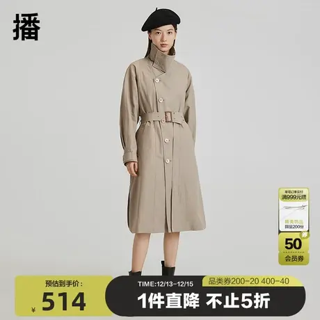 时尚休闲气质羽绒服2023年冬季新款中长款白鸭绒连帽百搭厚外套图片
