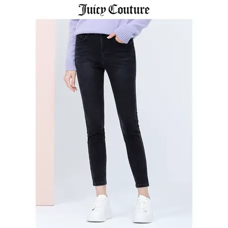 Juicy Couture橘滋春季新款美式牛仔裤窄腿修身裤小脚刺绣休闲裤图片