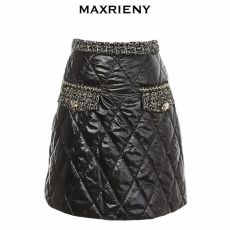 【奥莱】MAXRIENY小香风短裙冬季女半身裙子洋气A字裙图片