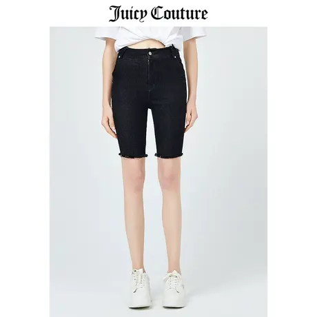Juicy Couture橘滋美式新款时尚修身复古牛仔短裤高腰弹力骑行裤图片