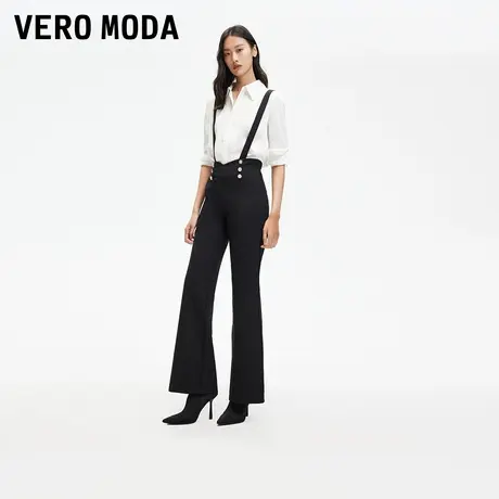 Vero Moda奥莱休闲裤女2025夏季新款高腰背带可拆卸复古时尚微喇图片