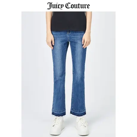Juicy Couture橘滋牛仔裤女美式春季新款微喇直筒阔腿牛仔长裤女图片