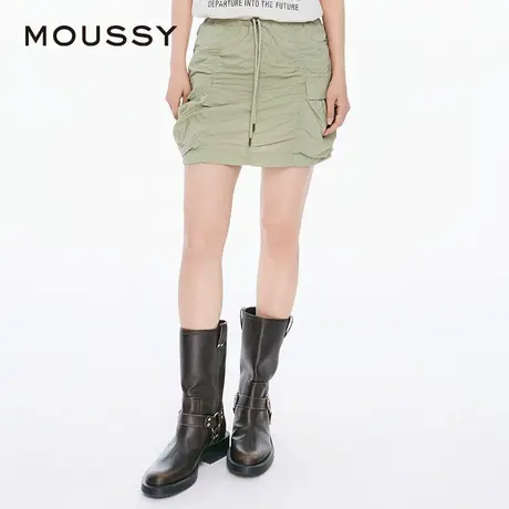 MOUSSY 夏季欧美辣妹风抽褶短款包臀半身裙028HS930-0061图片