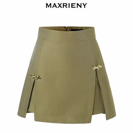 【奥莱】MAXRIENY蝴蝶结裙裤女夏季微喇开叉短裤修身美腿图片