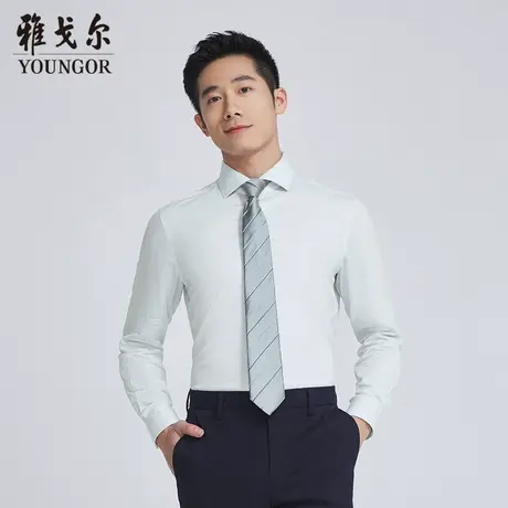 雅戈尔奥莱 商场同款男士长袖衬衫秋季新款官方商务休闲衬衫图片