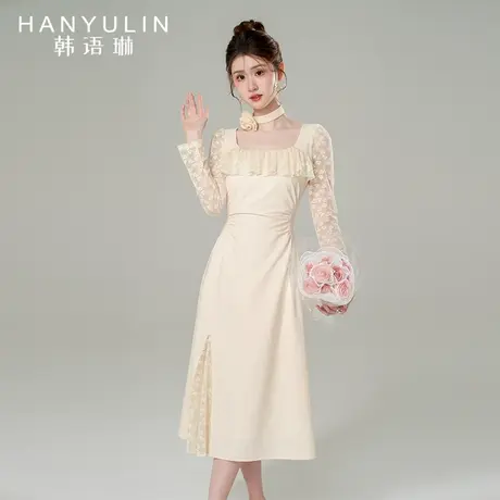 法式连衣裙女2025新款夏季设计感小众气质收腰超显身材中长款裙子图片