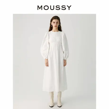 MOUSSY 法式优雅浪漫主义韩版叠穿豹纹圆领连衣裙女010GA630-7080图片