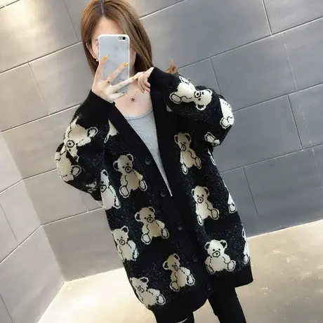 毛衣2024新款女装春秋季春装春款针织开衫宽松外套中长款百搭洋气图片