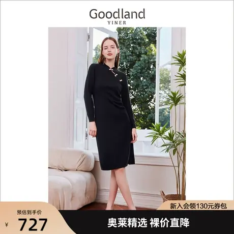 音儿美地女装2022秋季新款长袖气质名媛改良旗袍连衣裙图片