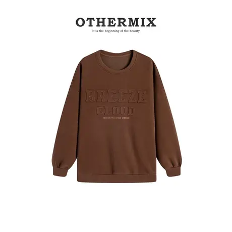 othermix运动卫衣女2024春秋新款慵懒风外穿内搭女士卫衣休闲外套商品大图
