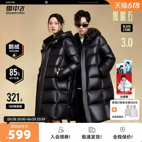 【成毅推荐】雪中飞25黑曜石3.0冬新情侣鹅绒服高充绒子夜蓝穿搭图片