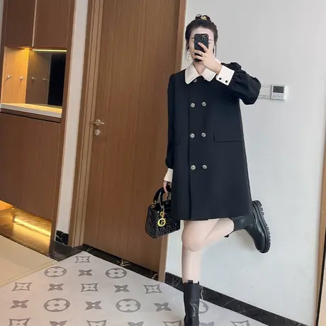 赫本风2025连衣裙女春秋正式场合小香风气质高级感小黑裙大码胖mm图片