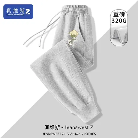 真维斯Z+哈伦裤女春季新款浅灰色裤子学生休闲裤百搭显瘦卫裤春H图片