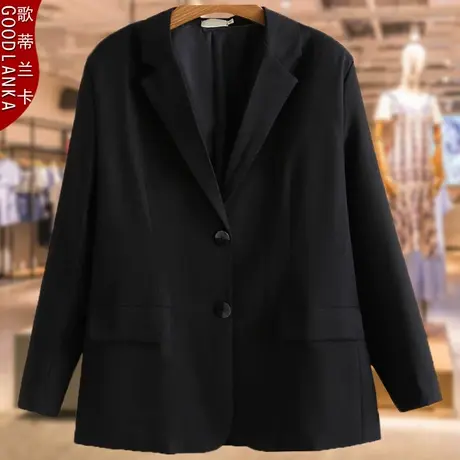 妈妈西装外套秋装新款加肥加大码女装宽松显瘦休闲两扣西服200斤图片