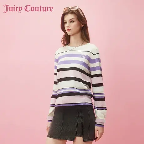 Juicy Couture橘滋春夏新款针织衫长袖毛织圆领针织衫慵懒风女图片