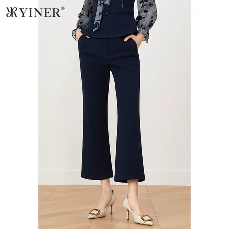 *YINER音儿奥莱女装秋季弹力九分裤休闲裤图片