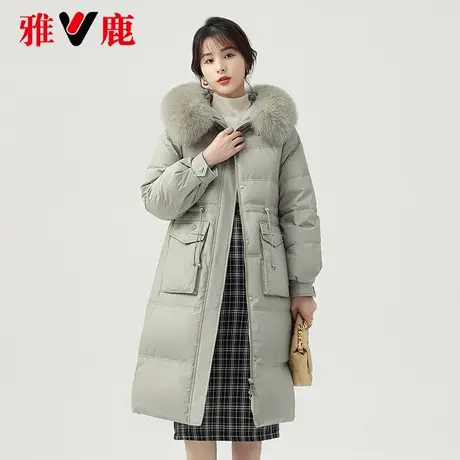 雅鹿大狐狸毛领羽绒服女中长款2022冬季新款时尚宽松连帽外套高端图片