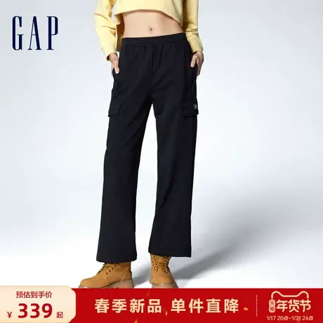 Gap女装春季2024新款可调节束脚阔腿裤工装百搭针织卫裤872887图片