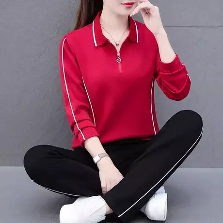 恋上17号立领运动套装女春秋2023新款妈妈时尚宽松休闲秋装卫衣图片