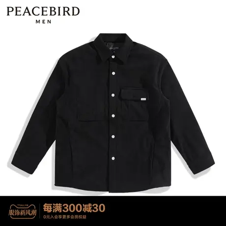 太平鸟男装 灯芯绒衬衫男字母刺绣衬衫潮流B2CHC4324商品大图