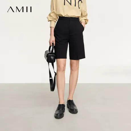 Amii2025夏新款通勤西装裤女职业直筒裤轻羊毛显瘦休闲中裤图片