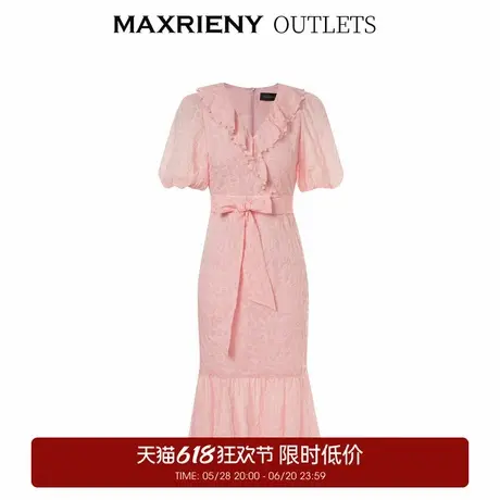 【奥莱】MAXRIENY复古氛围粉系带茶歇裙鱼尾连衣裙夏图片