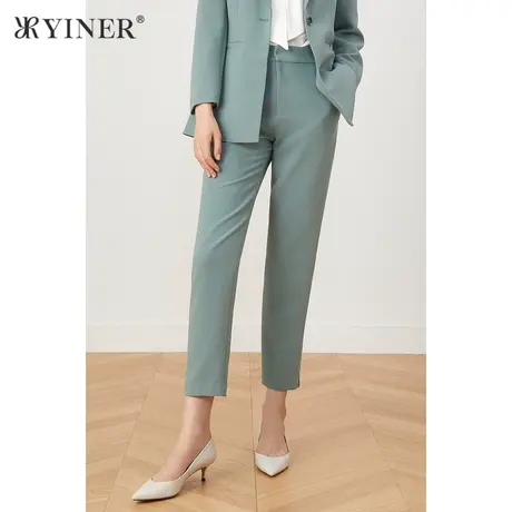 *YINER音儿奥莱女装秋季通勤九分裤休闲裤图片