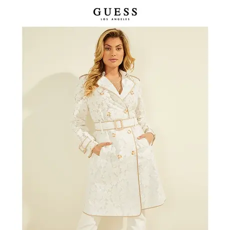 GUESS 女士法式蕾丝面温柔风衣外套-W2GL06WEJP0图片