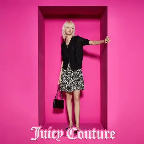 Juicy Couture橘滋2023新款低调荷叶短袖女针织外套图片