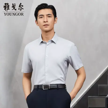 【商场同款】雅戈尔男士短袖衬衫春夏新款官方短袖衬衫男S3045商品大图