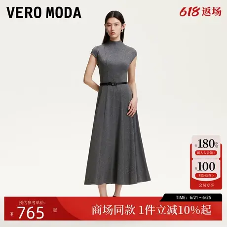 Vero Moda连衣裙2025夏季新款后身隐形拉链腰带设计长裙325261013图片