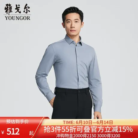 【商场同款】雅戈尔男士长袖衬衫春秋新款官方商务休闲长袖衬衫男图片
