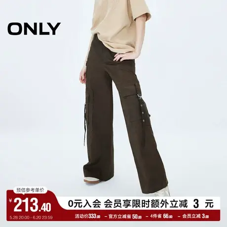 ONLY奥莱夏季百搭休闲高腰工装口袋长裤休闲裤女图片