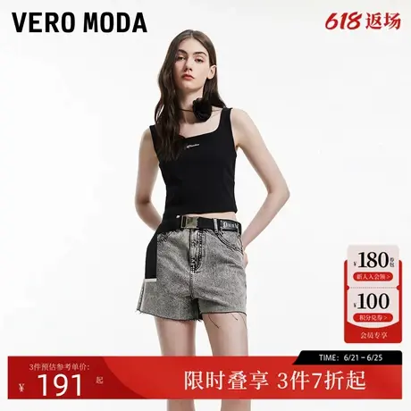 Vero Moda牛仔短裤女夏季时尚做旧百搭高腰显瘦辣妹风324243002图片