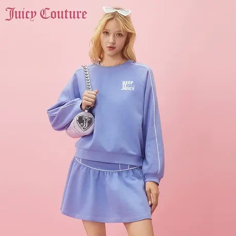 Juicy Couture橘滋2024早春穿搭新款芋泥啵啵刺绣华夫格女士卫衣图片
