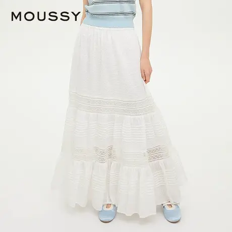 MOUSSY 2025夏季新品波西米亚风蕾丝蛋糕裙半身裙女028ISA31-2051图片