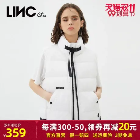 LINC金羽杰短款羽绒服女2023冬季新款反季清仓面包服马甲专柜断码图片