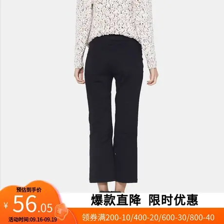 艾格2022夏天新款修身显瘦中腰九分裤喇叭裤休闲裤女士Y1740图片