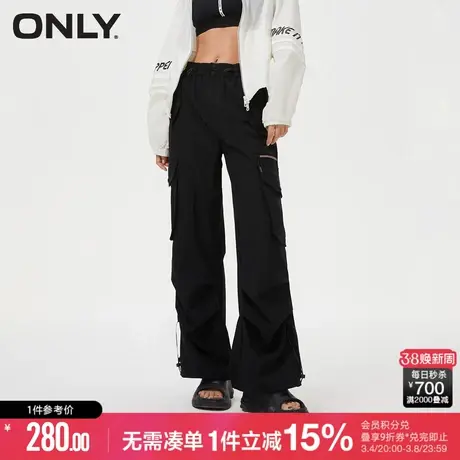 ONLY冬季休闲潮流显瘦高腰阔腿工装裤休闲裤女|123314003图片